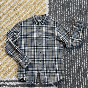 L.L. Bean Scotch Plaid Flannel - Gray and Yellow Plaid Men's Shirt